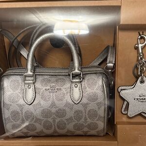 Coach Metallic Silver Mini Bag